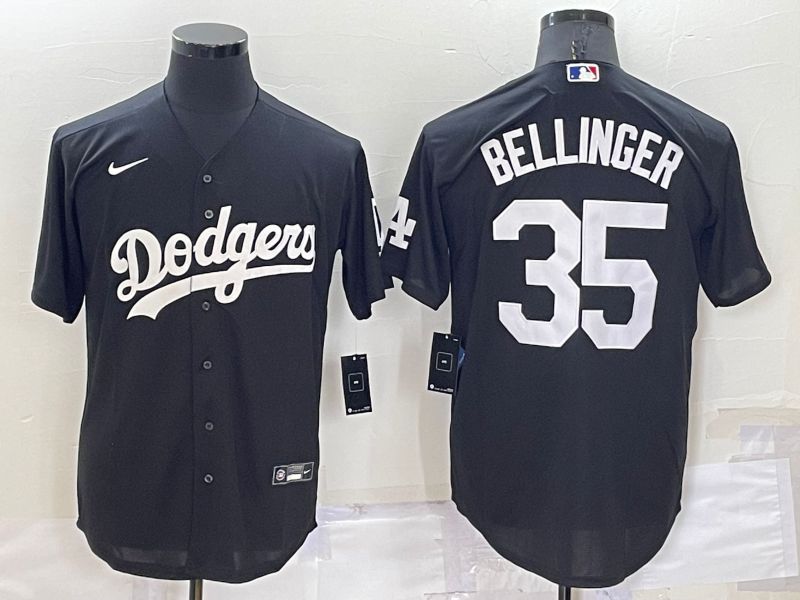 Men Los Angeles Dodgers #35 Bellinger Black Inversion Nike 2022 MLB Jerseys->los angeles dodgers->MLB Jersey